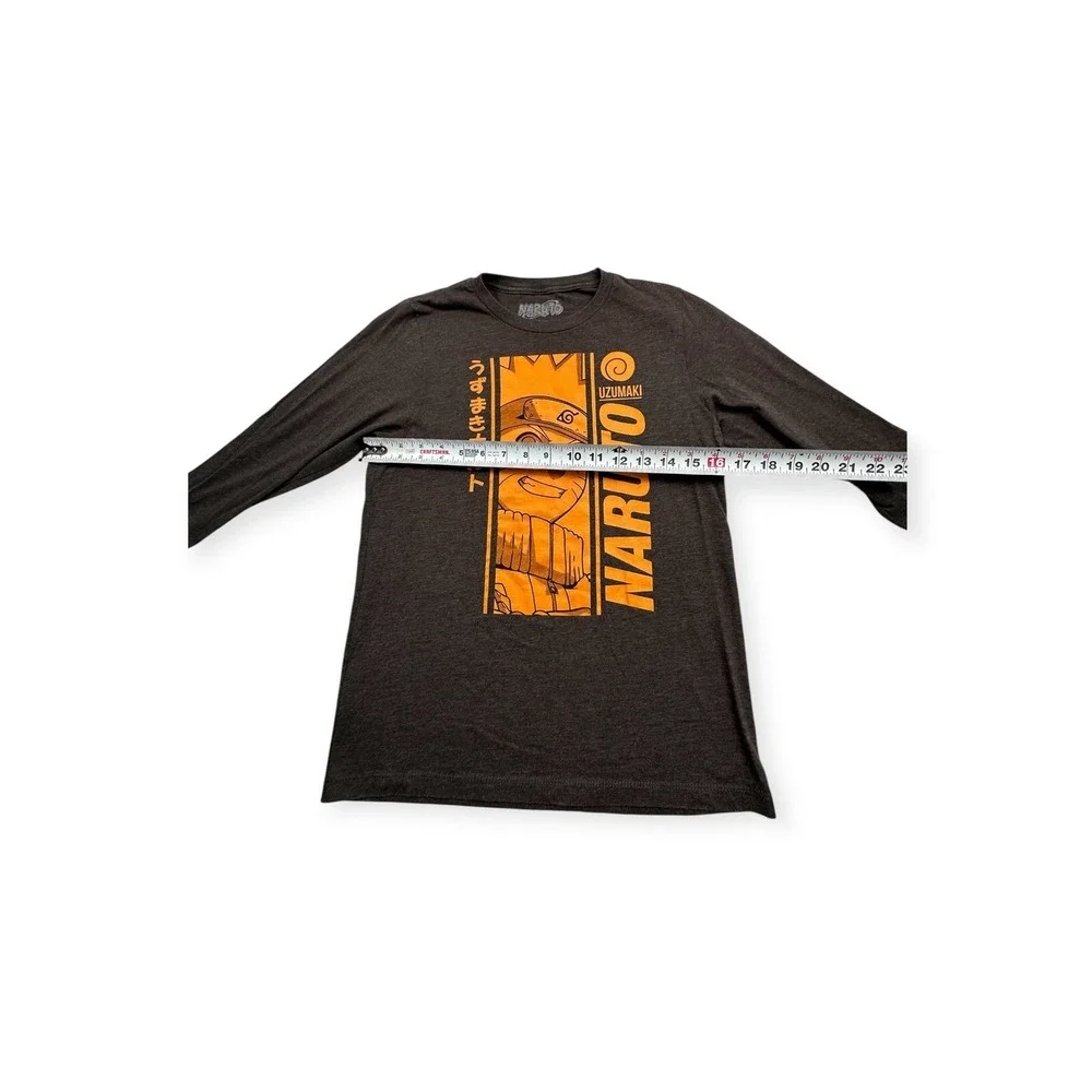 Naruto Uzumaki Graphic Long Sleeve Shirt Mens Large Charcoal Grey‎ Anime